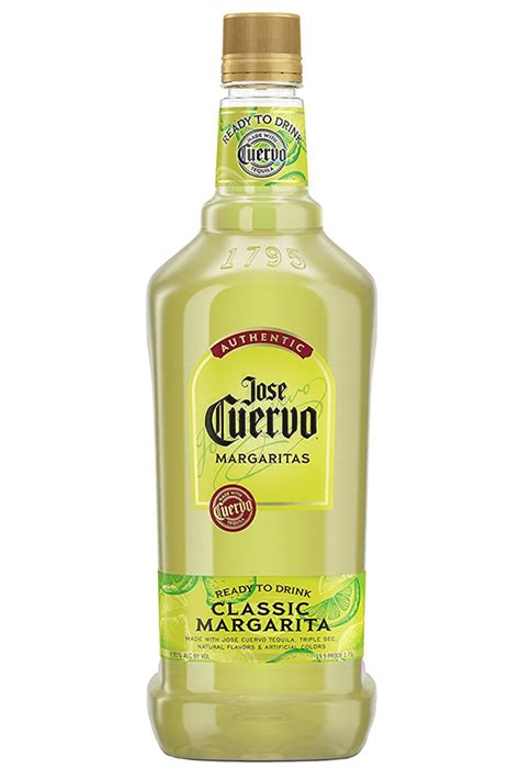 Premixed margarita. Jose Cuervo Authentic Lime Margarita Light. 60 reviews. Mexico- Made with Jose Cuervo Gold Tequila, triple sec and lime juice for an authentic margarita experience, minus the authentic margarita calories! With less than 100 calories per serving, this cocktail is pre mixed for your convenience and enjoyment, minus the guilt. View Product Info. 
