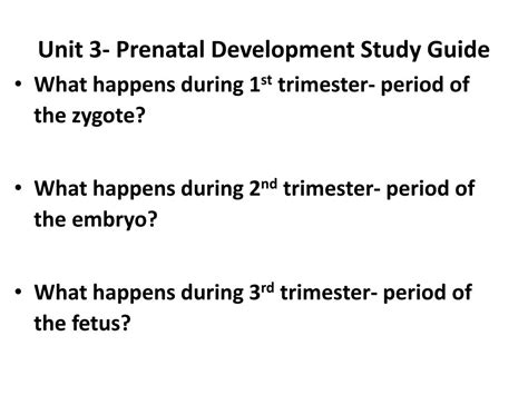 Prenatal development study guide answer sheet. - Pharmacotherapy principles and practice study guide 3 e.