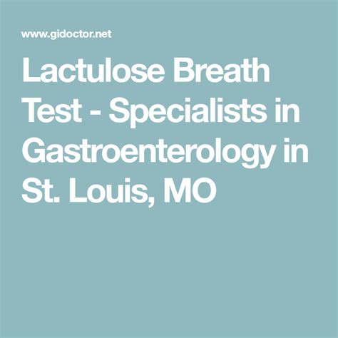 Preparation for Lactulose Breath Test for IBS - St. Louis, MO ...