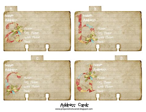 Prepared NOT Scared! Address Cards!