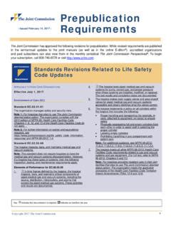 Prepublication Requirements - Joint Commission