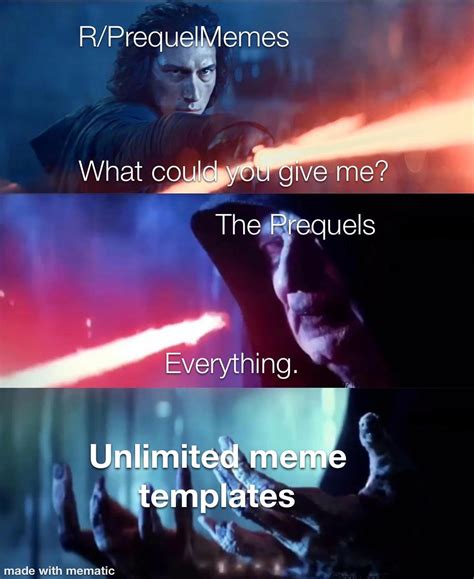 Prequel memes templates. Blank customizable templates of the most popular trending and latest memes. Over 1 million templates, updated continously. To upload your own template, visit the Meme … 