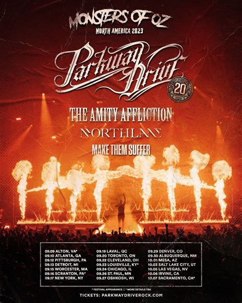 Presale Codes for Parkway Drive Monsters of Oz North America Tour 2023