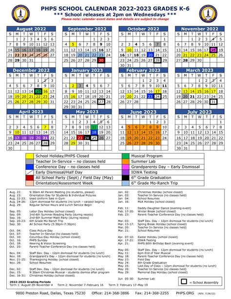 Presbyterian College Academic Calendar