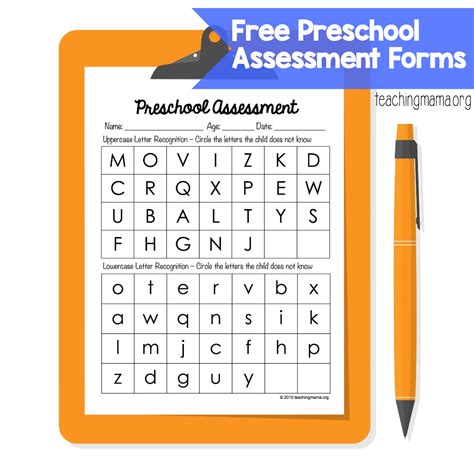 Preschool Assessment Forms Preschool Assessment Forms Math Assessment Preschool Assessment
