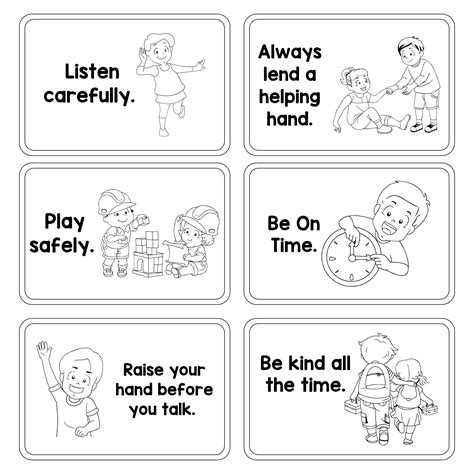 Preschool Classroom Rules Coloring Pages