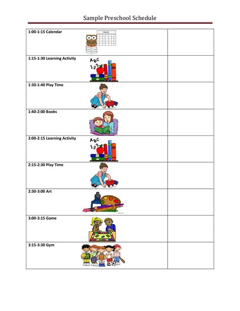 Preschool Daily Schedule - 19+ Examples, Format, Pdf