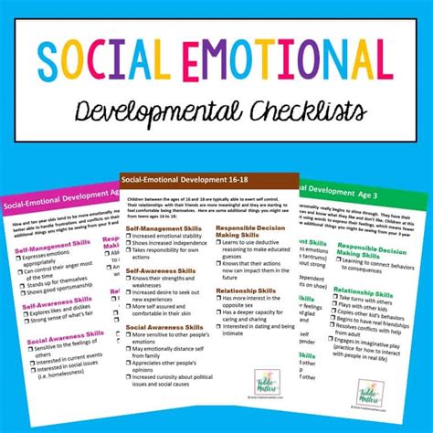 Preschool Social Emotional Development Checklist