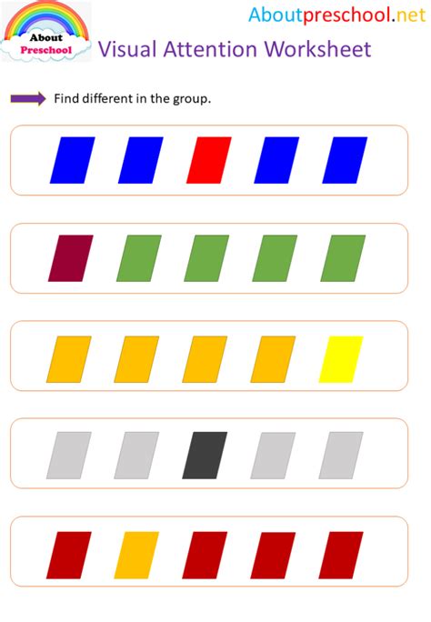 Preschool Visual Attention Worksheet 13 About Preschool