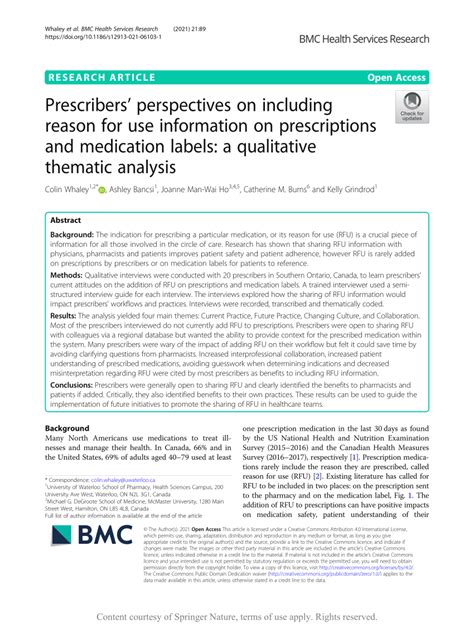 Prescribers’ perspectives on including reason for use …