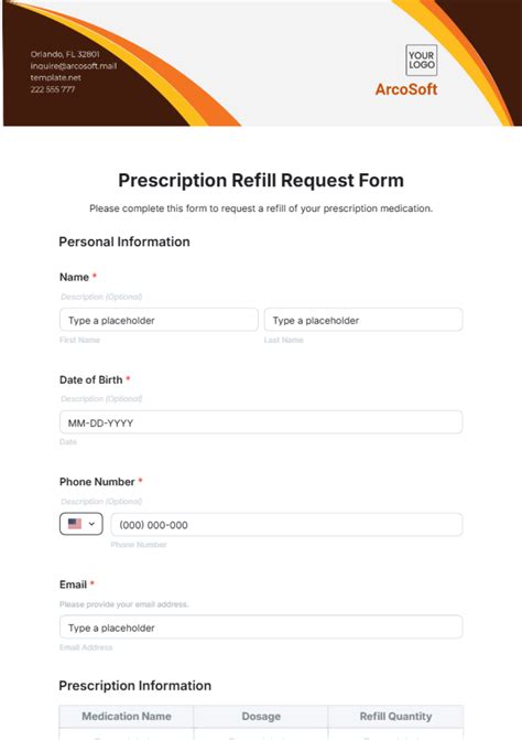 Prescription Refill Request Form Template Edit & Share airSlate SignNow