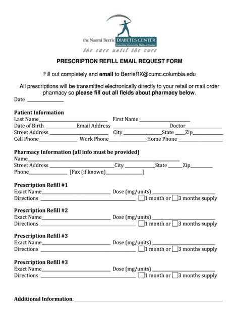 Prescription Refill Request Template 20122024 Form Fill Out and Sign