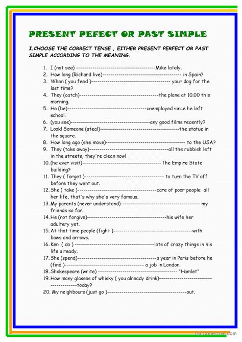 Present simple exercises pdf.  Dec 4, 2025 · Present Perfect vs Past Simple: Exercises PDF for ...