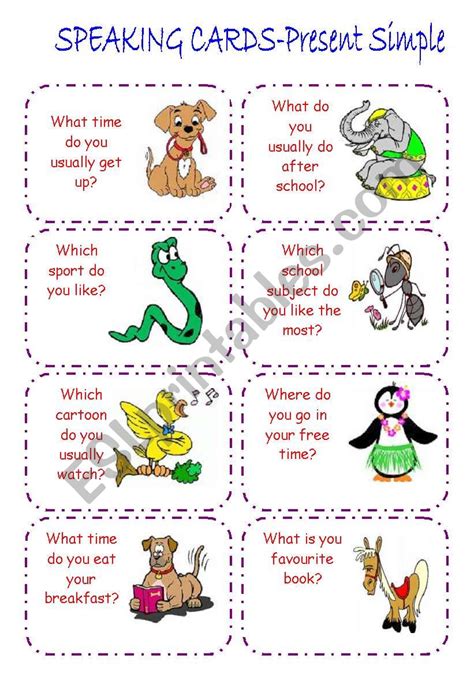 Present simple speaking. .  ...