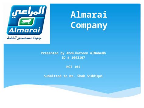 Presentation Almarai Company