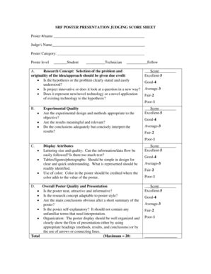 Presentation Judging Score Sheet Form - signNow