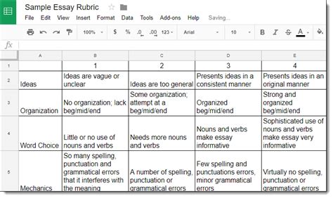Presentation Rubric Google Docs