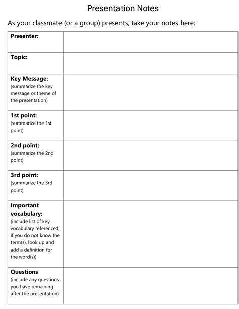 Presentation notes Presentation, Notetaking, How to plan