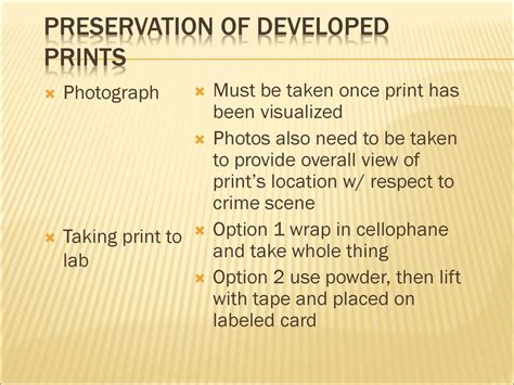 Preservation of developed prints - Centurion University