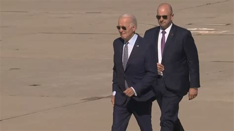President Biden arrives at Moffett Field for campaign visit in Bay Area