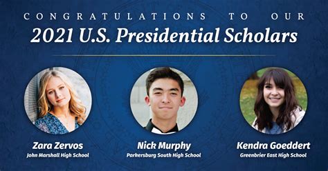 The list of U.S. Presidential Scholar Program candida