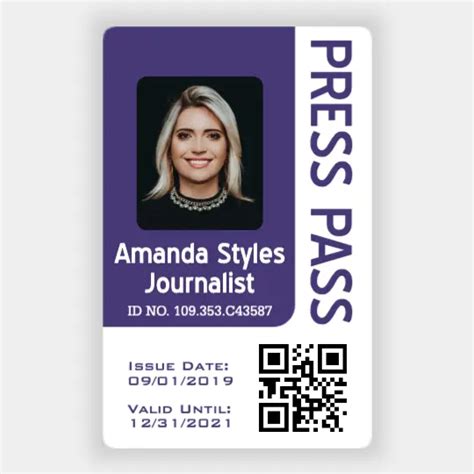 Press Credentials Template