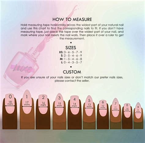 Press On Nails Size Chart