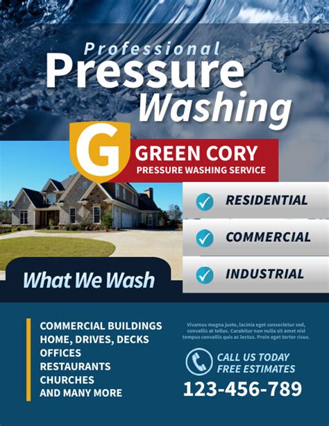 Pressure Washing Brochure Template