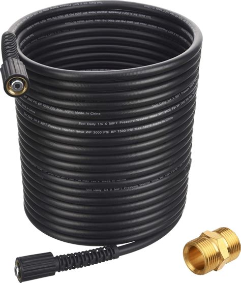 Pressure washer hose harbor freight. 17 in. Curved and Straight Pressure Washer Extension Wands. +7 More. $1499. Compare to. RIDGE WASHER B08JPNWTG8 at. $ 27.53. Save 46%. These stainless steel spray wands direct a high-pressure stream into hard-to-reach areas. The curved wand cleans inside wheel wells and other obstructed places. 