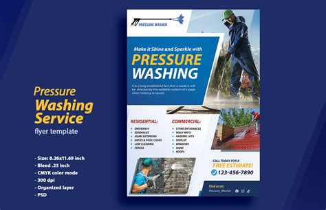 Pressure washing flyer. One of the most effective ways is through a flyer. These pressure washing flyer templates will let you put in your before and after photographs from real jobs so that people will get the visual evidence they need to book an appointment. Here are the best options on the internet today, hand-selected just for your consideration. 1. 