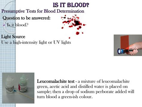 Presumptive Tests For Blood PPT SlideShare. 