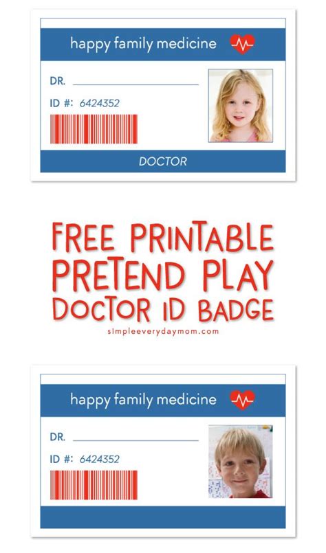 Pretend Doctor Badge Printable