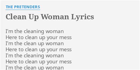 Pretenders - Clean Up Woman Lyrics & traduction