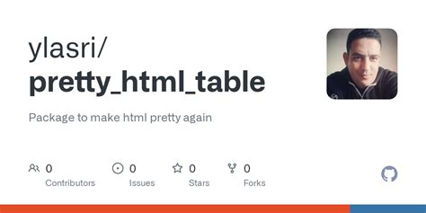 Pretty html table github.  The intended target audience is anyone who nee...