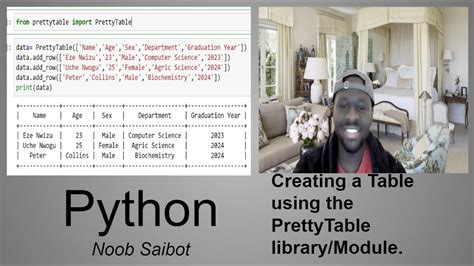 Prettytable title.  PrettyTable is a simple Python library designed to make it q...
