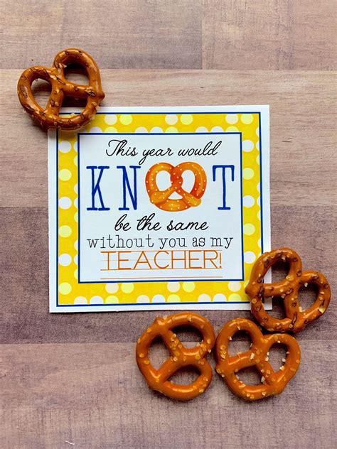 Pretzel Teacher Appreciation Free Printable