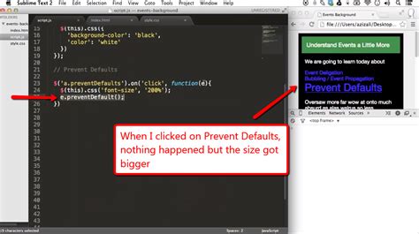 Prevent default behaviour in JavaScript