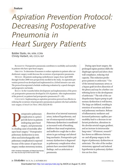 Prevention of Post-Operative Aspiration Pneumonia of the …