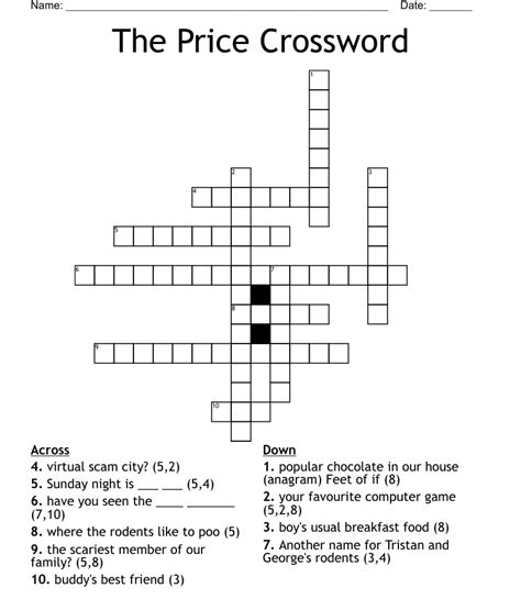 Price Crossword Clue