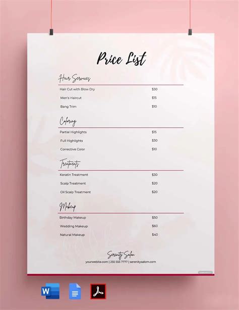 Price List Template 9+ Free Sample, Example, Format Download! Free