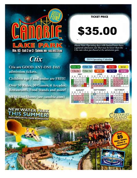Price Of Canobie Lake Park Tickets