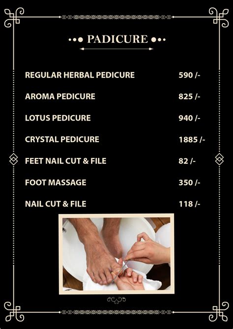 A simple manicure or pedicure with polish costs $20 to $50. A full set of acrylic nails costs $40 to $100. Filling in gaps between false nails and new growth costs $20 to $40 for acrylics or gel. Extra designs or French tips cost $5 to $20 more. Paraffin treatments cost $15 to $40 and are commonly used during manicures and pedicures to moisturize..