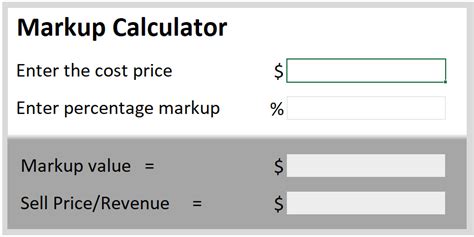 Price markup calculator. The formula used in the calculator is: Selling Price=Original Price+(Original Price×Markup Percentage100) Selling Price = Original Price + (100 Original Price × Markup Percentage ) Example. Let’s say you have an item priced at $50, and you want to apply a 20% markup. Using the calculator: Original Price: $50; Markup Percentage: 20% 