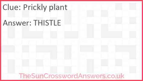 Prickly plant NYT Crossword. October 19, 2020 by David Heart. We solved the clue 'Prickly plant' which last appeared on October 19, 2020 in a N.Y.T crossword puzzle and had six letters. The one solution we have is shown below. Similar clues are also included in case you ended up here searching only a part of the clue text.
