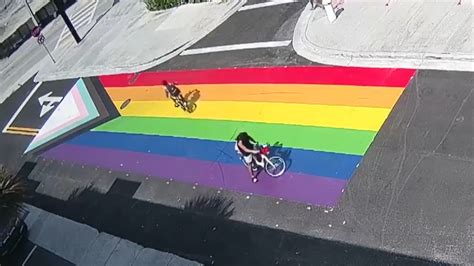 Pride flag mural in Fort Lauderdale Beach defaced again, this time by bicyclists