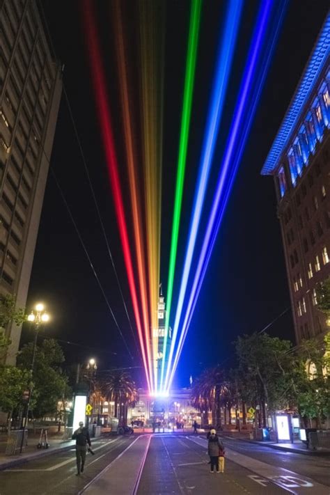 Pride rainbow laser light installation returns to San Francisco