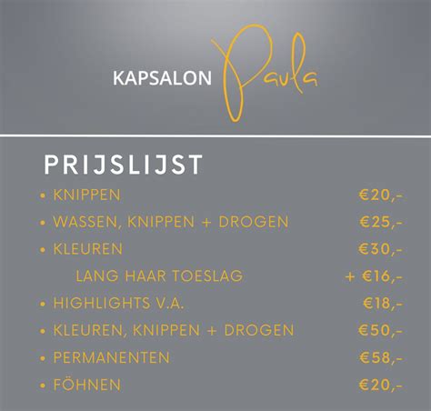 Prijzen - me-salon.nl