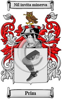 Prim History, Family Crest & Coats of Arms