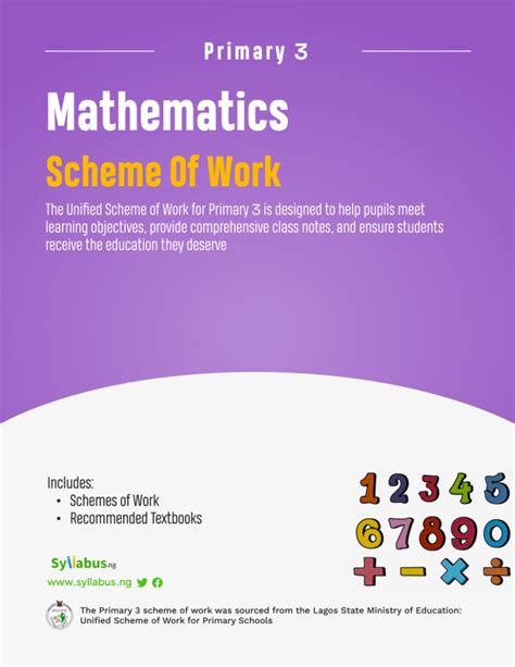Primary 3 mathematics scheme of work pdf.  Prepared by Exoticnotes for Mathematics.  ...