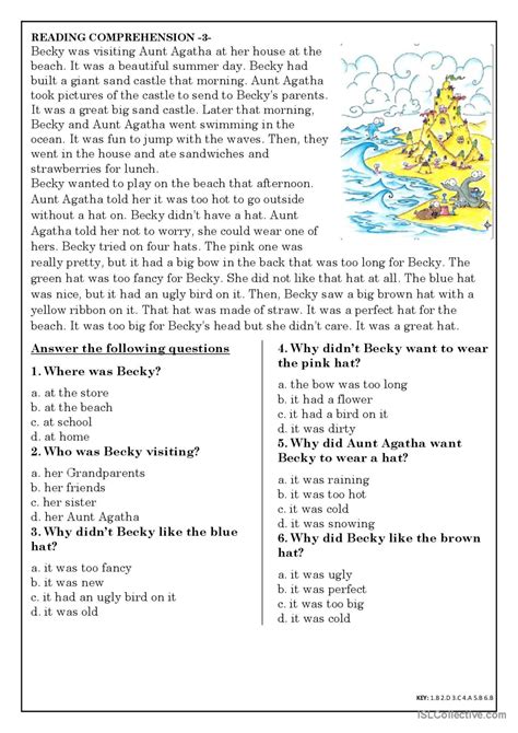 Primary reading comprehension pdf. Reading comprehension exercises elementary level esl. ...